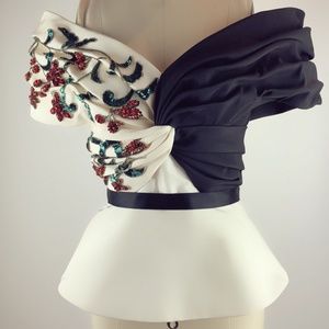 Elizabeth Kennedy Off The Shoulder  jeweled Top